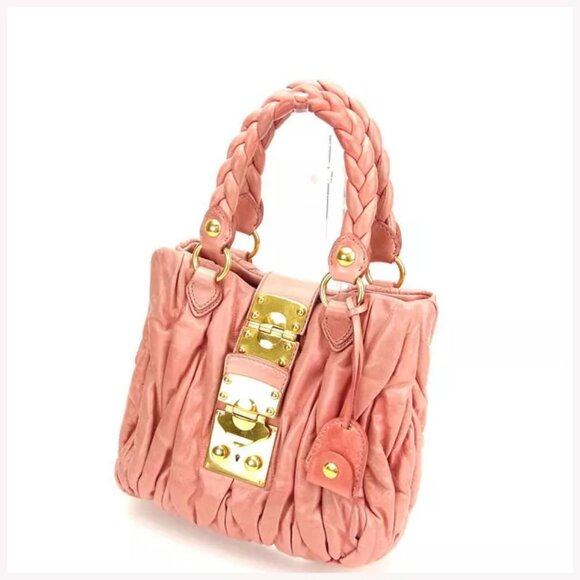 miumiu Tote bag Materasse Pink Woman Authentic Used